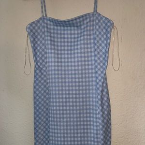 Blue dress with white stripes size large
